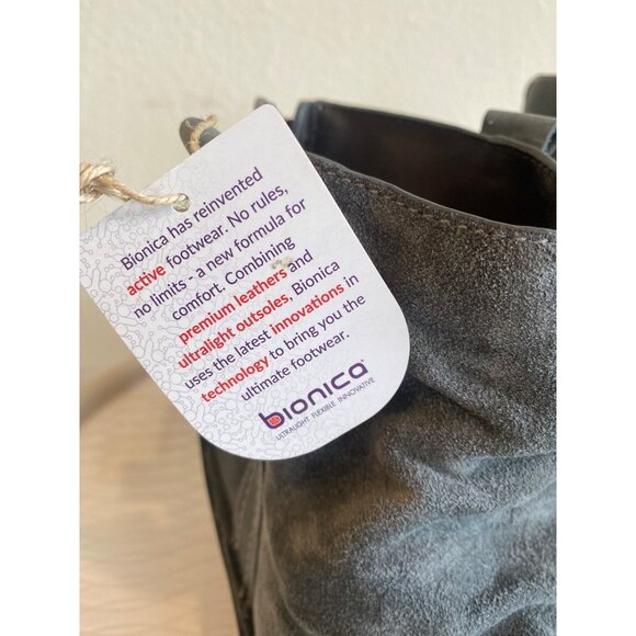 NWT Bionica Wedge Boots Bootie Destiney Womens 10M Gray Leather Suede - Picture 8 of 9